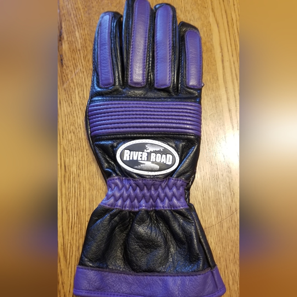 River Road mens black leather riding glove size Small